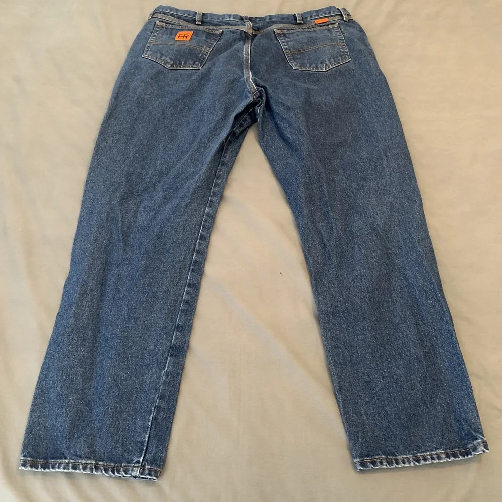 Wrangler FR Riggs Jeans Mens 44x32 Blue Flame Resistant Workwear CAT2 2112 Denim